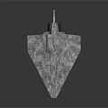 Futuristic Large Detailed Metallic Spaceship With Sleek Structure And Command Tower 3d model