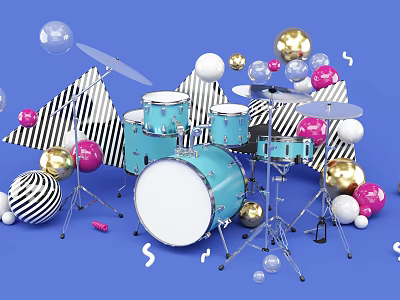 Modern drum set creative drum set enterprise commercial 3d model