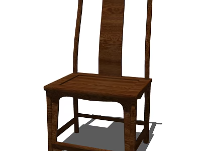 Solid Wooden Lounge Chair With High Back Classic Design And Natural Texture 3d model