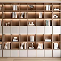 Modern Bookcase Decorative Cabinet Book Combination Bookshelf Ornaments Decorative Ornaments Open Solid Wood Bookcase 3d model