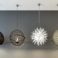 Unique Shaped Pendant Lights Featuring Hollow Woven And Patterned Designs For Modern Ceiling 3d model