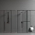Modern Glass Shower Enclosures With Black Frames Shower Fixtures And Toilet
