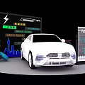 FAW Bestune Electric Car With Tech Display And Urban Data Metrics