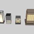 Outdoor Light Fixtures With Various Modern Designs And Decorative Patterns 3d model