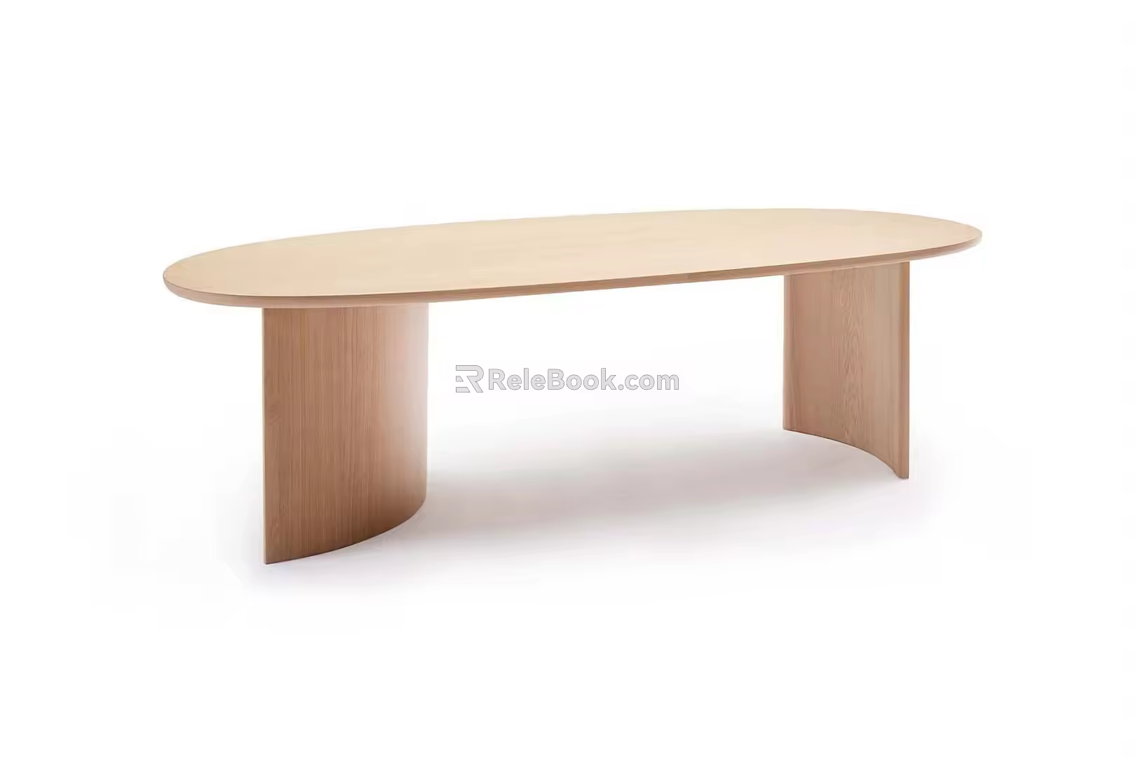 Italian Style All Solid Wood Oval Dining Table Modern Simple Arc Oak Dining Table Black Walnut Dining Table Nordic Middle Ancient Dining Table 3d model