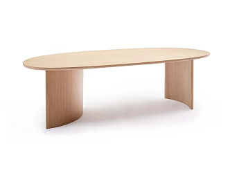 Italian Style All Solid Wood Oval Dining Table Modern Simple Arc Oak Dining Table Black Walnut Dining Table Nordic Middle Ancient Dining Table 3d model