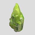 Natural Green Crystal Stone Material with Pointed Shape Transparent Texture and Smooth Surface 3d model