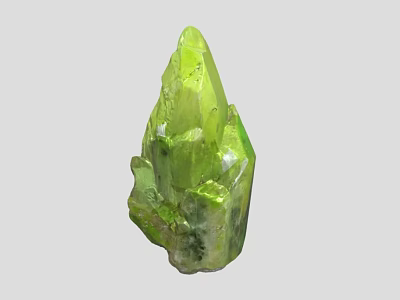 Natural Green Crystal Stone Material with Pointed Shape Transparent Texture and Smooth Surface 3d model