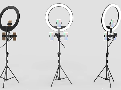 Ring Shaped Floor Lamps with Adjustable Tripod Stand for Indoor Lighting Use 3d model