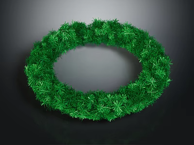 Decorative Green Plant Wreath Composed Of Lush Fresh Foliage In Circular Form 3d model