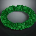 Decorative Green Plant Wreath Composed Of Lush Fresh Foliage In Circular Form