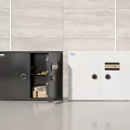 Black And White Safes With Open Door Showing Items Inside Security Storage Design 3d model