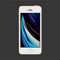 White Smartphone With Colorful Abstract Pattern Screen On Black Background