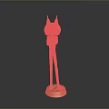 Golden Cat Shaped Statue With Pointed Ears And Standing Posture On Shiny Base