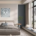 Cozy Kids Room with Bookshelf Stuffed Doll Bed and Cartoon Bear Wall Art