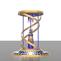 Modern Decorative Column With Golden Spiral Blue Elements And Illuminated Base 3d model
