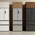 Modern Standing Refrigerator Freezer Designs In Three Different Colors For Home Kitchen