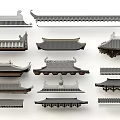 Traditional Chinese Architectural Roof Components With Various Classic Designs And Structural Details