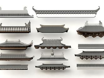 Along the Chinese eaves 3d model