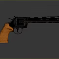 Classic Revolver with Wooden Grip and Metal Barrel Detailed Vintage Firearm Design Showcase