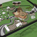 Children's Play Area Featuring Fun Structures Landscaped Paths And Lush Palm Trees