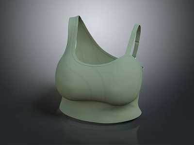 Light Green Seamless Sports Bra With Minimalist Design And Wireless Support For Everyday Wear 3d model