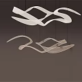 Modern Sculptural Curved White Chandelier Design With Flowing Lines For Interior Decor