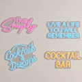 Colorful Neon Decorative Lights With Various Text Designs For Home And Bar