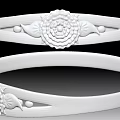 Elegant White Jewelry Bracelet Design With Carved Flower Leaf And Bead Patterns