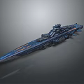 Futuristic Sci Fi Warship With Advanced Blue Hull And Complex Weapon Systems