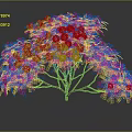 Vibrant Plant Featuring Purple Flowers Lush Green Leaves And Brown Branches