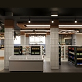 Modern Supermarket Railway Station Convenience Store 3d model