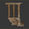 Classical Decorative Columns Supporting Stone Top Structure With Intricate Carved Details 3d model