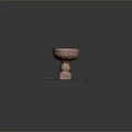 Terracotta Pedestal Basin With Carved Details Placed On Square Mat