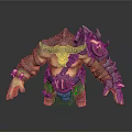 Fierce Horned Mythical Creature Warrior 3D Model With Muscular Build And Spiked Armor