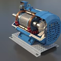 Motor Induction Motor Cross-section Motor Industrial Equipment Water Pump Water Pump Low Face Number Game Low Model Simple Model Video Level Super Realistic 3d model