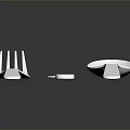 Modern Shiny Stainless Steel Cutlery Set Fork Knife Spoon On Black Surface