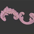 Elegant Plant Leaf Carving In Gold With Intricate Curved Patterns On Black Background