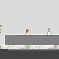 Modern Reception Desk Company Front Desk 3d model