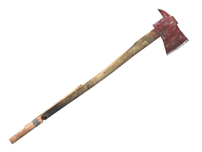 High Quality Hardware Tools Axe with Sturdy Wooden Handle for Outdoor Cutting Work 3d model