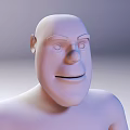3D Cartoon Head Model Of Game And Movie Character With Gentle Smile Expression
