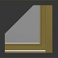 Modern Entrance Door With Golden Metal Frame And Transparent Glass Panel Design