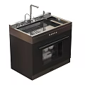 Integrated Modern Stainless Steel Kitchen Appliance With Sink Faucet Drainer And Oven