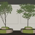 Modern Tree Pool Green Tree Pool 3d model