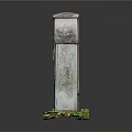 Old Weathered Electrical Utility Boxes With Graffiti And Green Grass Base