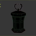 Stylish Modern Lantern Furniture With Black Frame Circular Handle And Yellow Light