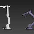 Two Smart Robotic Arms With White And Purple Bodies For Industrial Automation
