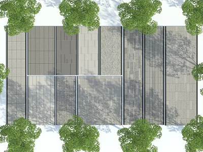 Garden Ornament With Paved Ground And Surrounding Trees In Modern Layout 3d model
