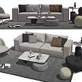Modern sofa coffee table combination 3d model
