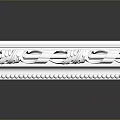 Decorative Architectural Component with Intricate Carved Patterns and White Finish